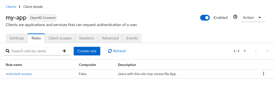 Client role configuration