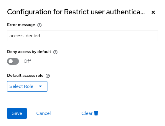 Required action configuration