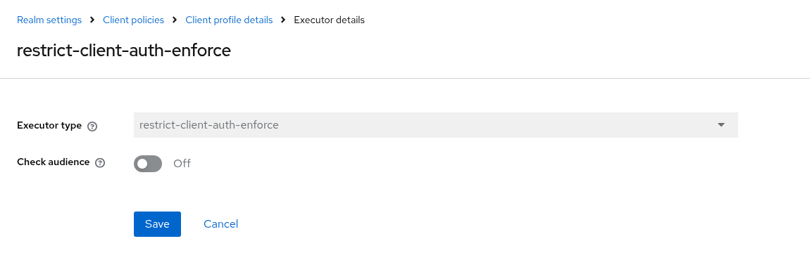 Executor configuration